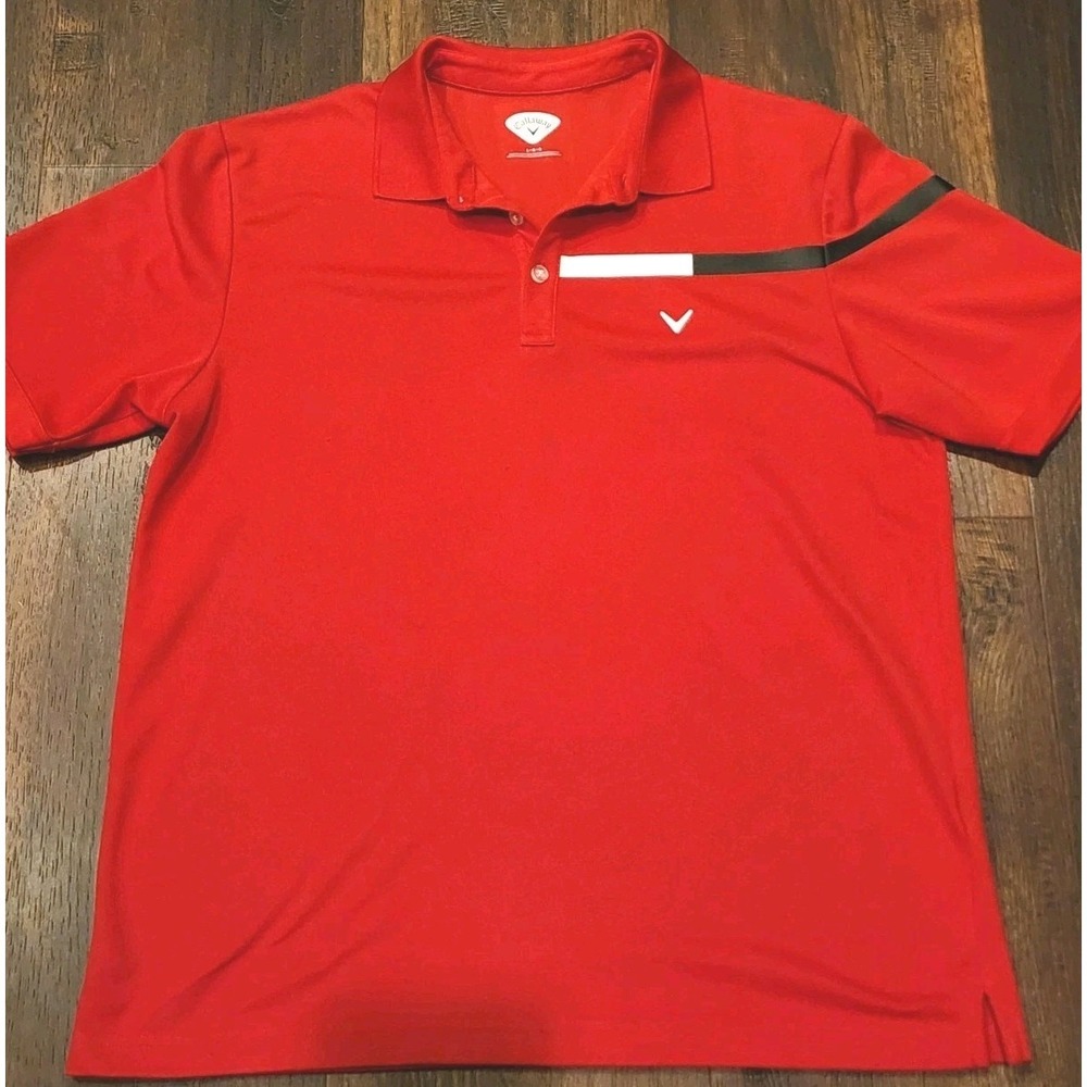 Callaway Men's Golf Polo Shirt, Size Large, Red, Short Sleeve, Breathable - Picture 5 of 7